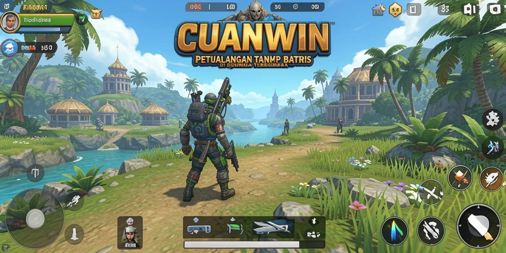 Screenshot gameplay <strong>CUANWIN</strong> yang menunjukkan dunia terbuka yang luas dan interactive.