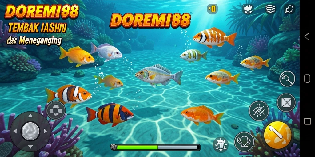 Tampilan gameplay DOREMI88 dengan aksi tembak ikan yang mendebarkan.