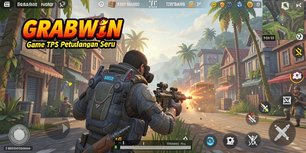 Tampilan intens pertempuran dalam gameplay GRABWIN.