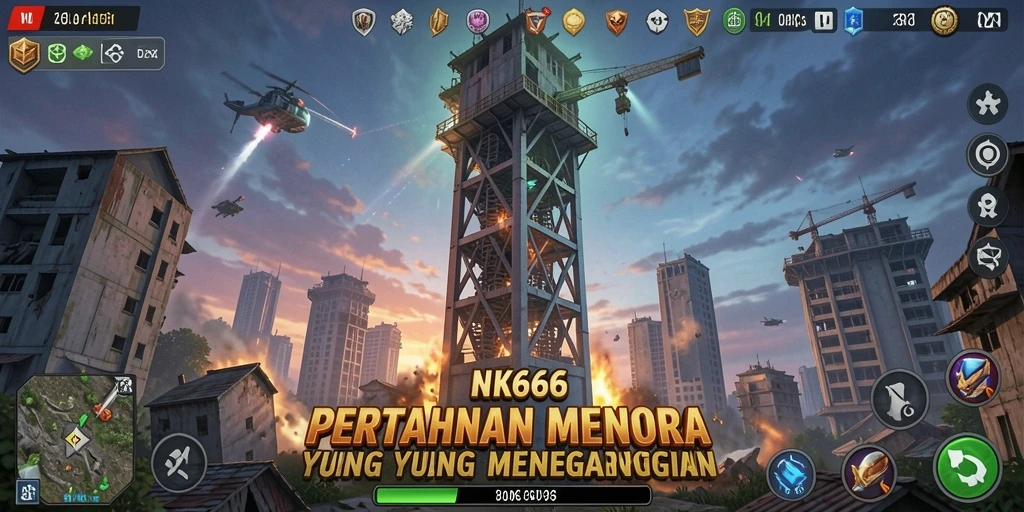 Tampilan gameplay NK666 yang mendebarkan dalam genre Tower Defense.
