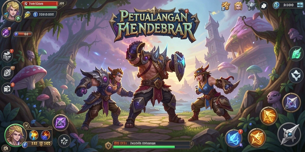 Tampilan menarik dari gameplay ARPG dengan pertempuran mendebarkan.