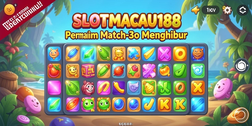 Screenshot gameplay <strong>SLOTMACAU188</strong> yang menunjukkan aksi Match-3 yang seru.