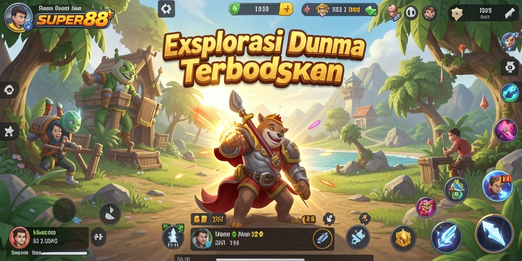 Tampilan seru gameplay Open World SUPER88 yang mendebarkan.