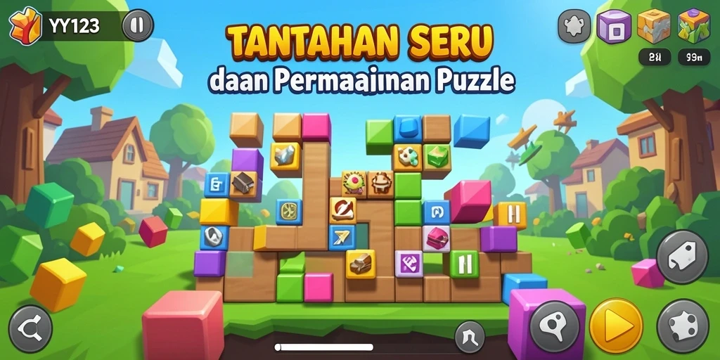 Tampilan gameplay menarik dari YY123 dengan berbagai puzzle menantang.